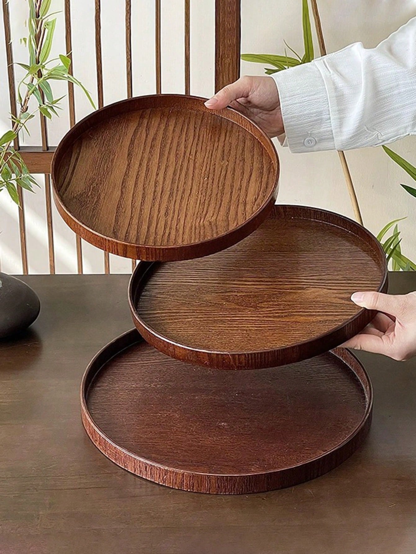 Wooden Serving Tray - 1 pièce/3 pièces Plateau de service