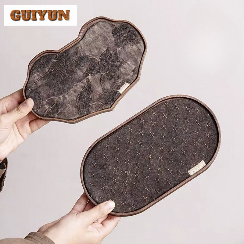 Wooden Serving Tray - Petit plateau à thé en noyer