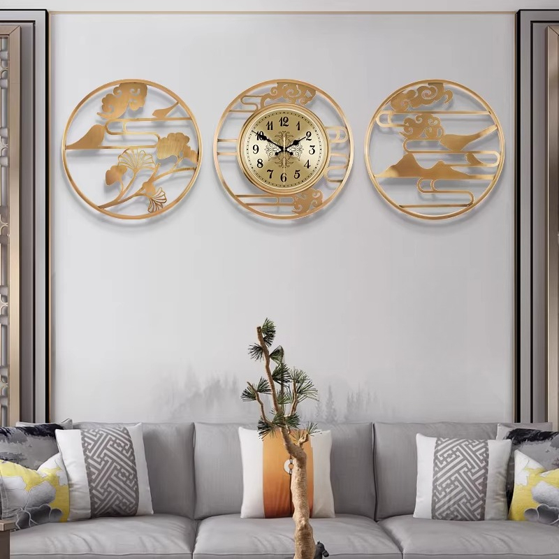 Luxury Lifestyle Aesthetics - Horloge murale ronde de style chinois