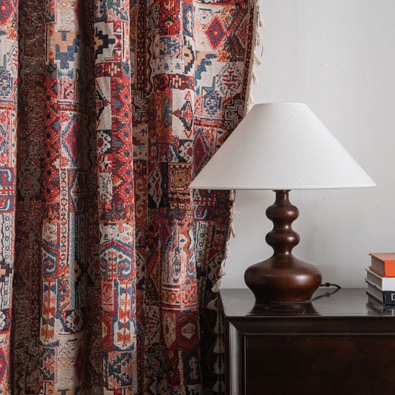 Luxury Lifestyle Hotel - Rideau en coton et lin jacquard