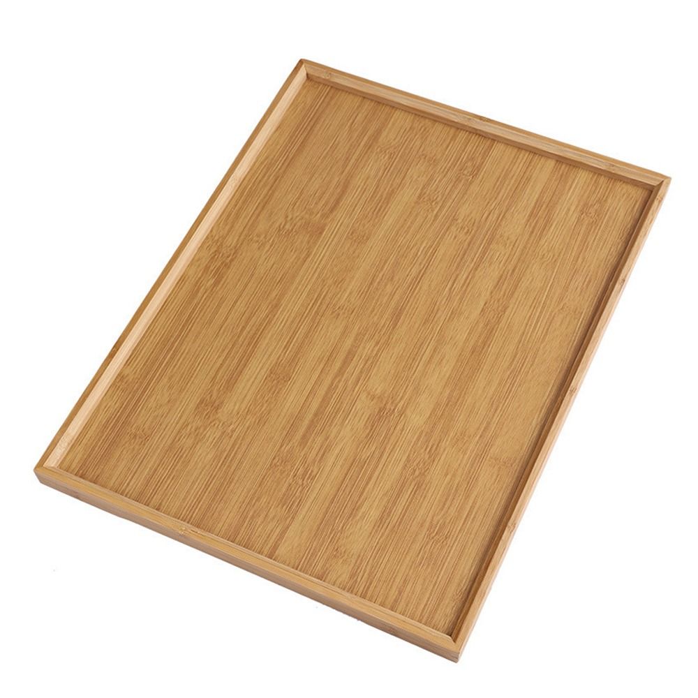 Wooden Serving Tray - Plateau décoratif en bambou naturel, plateau