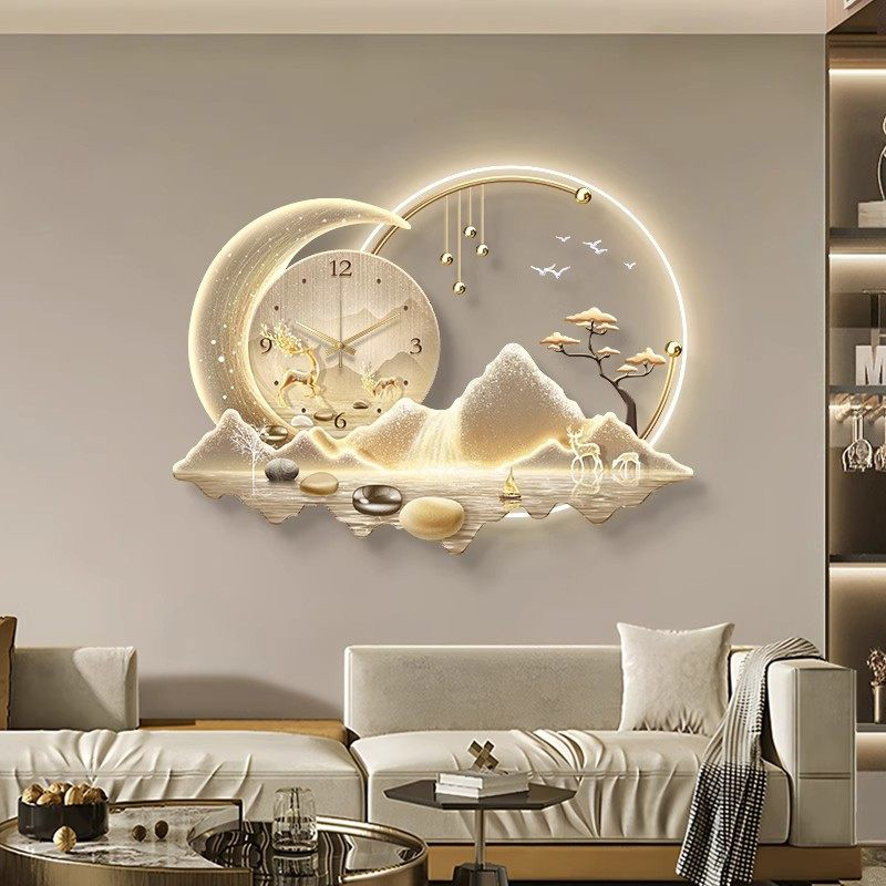 Luxury Lifestyle Aesthetics - Horloge murale LED artistique, design luxueux,