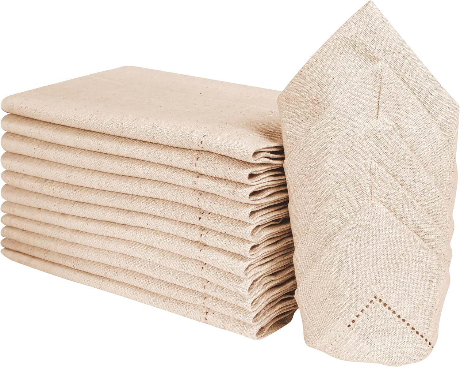 Linen Napkin Set - 1/5/10 pièces Serviettes en lin khaki