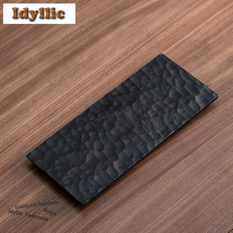 Wooden Serving Tray - Plateau à thé carbonisé en bois