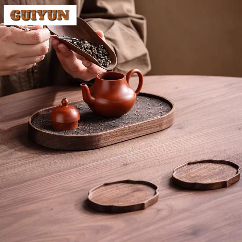 Petit plateau à thé en noyer n - Wooden Serving Tray avis et prix