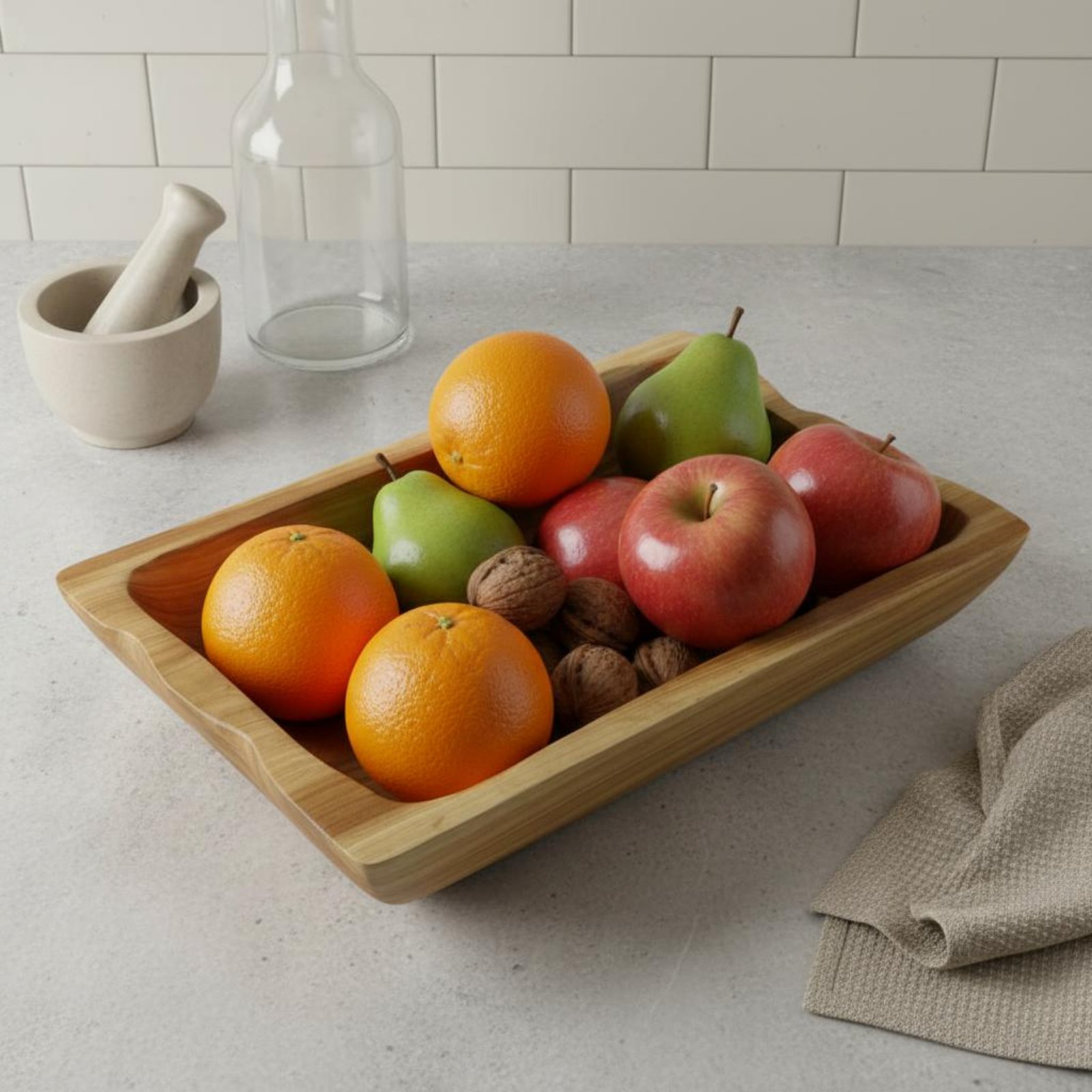 Bac de rangement en bois massi - Wooden Serving Tray avis et prix