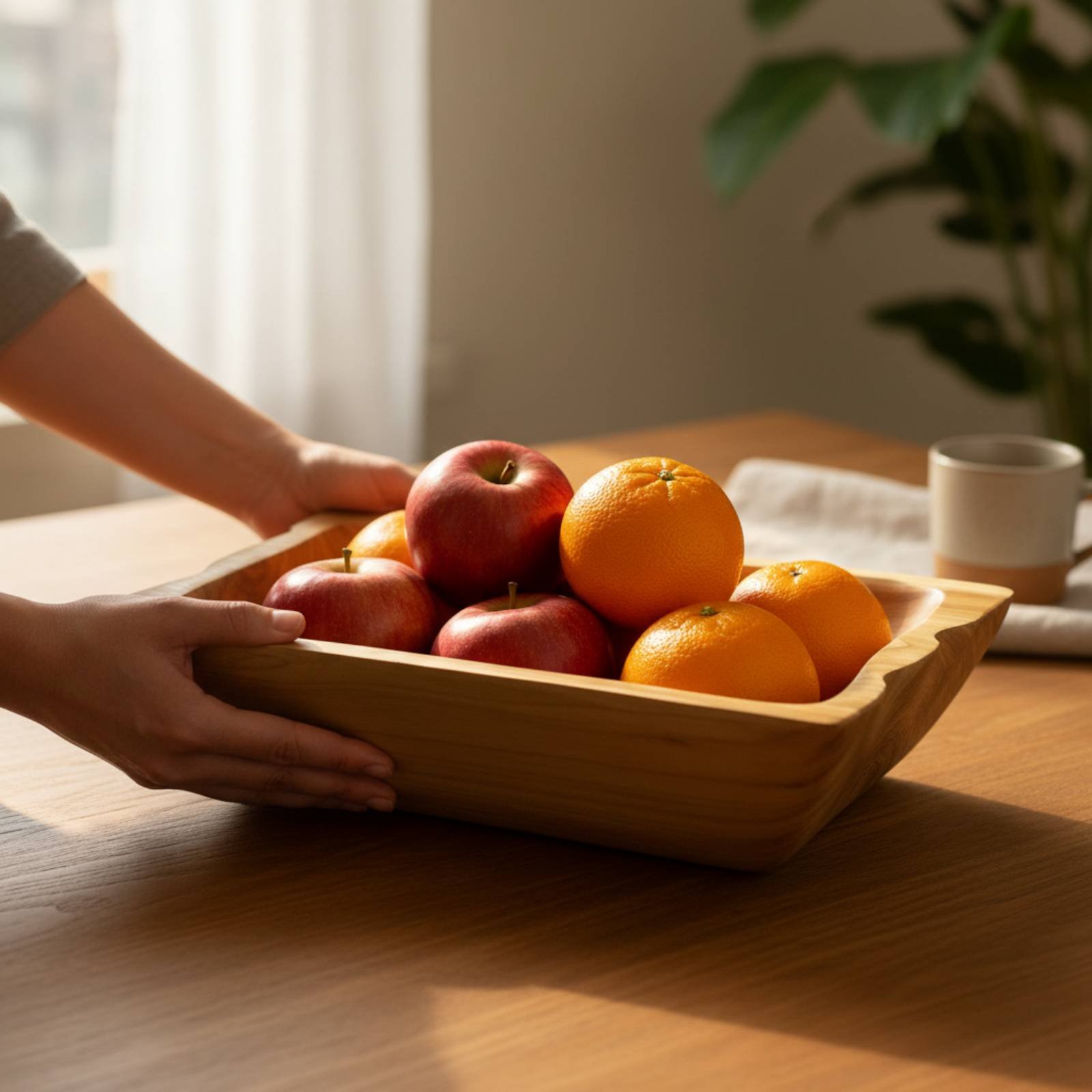 Bac de rangement en bois massi - Wooden Serving Tray avis et prix