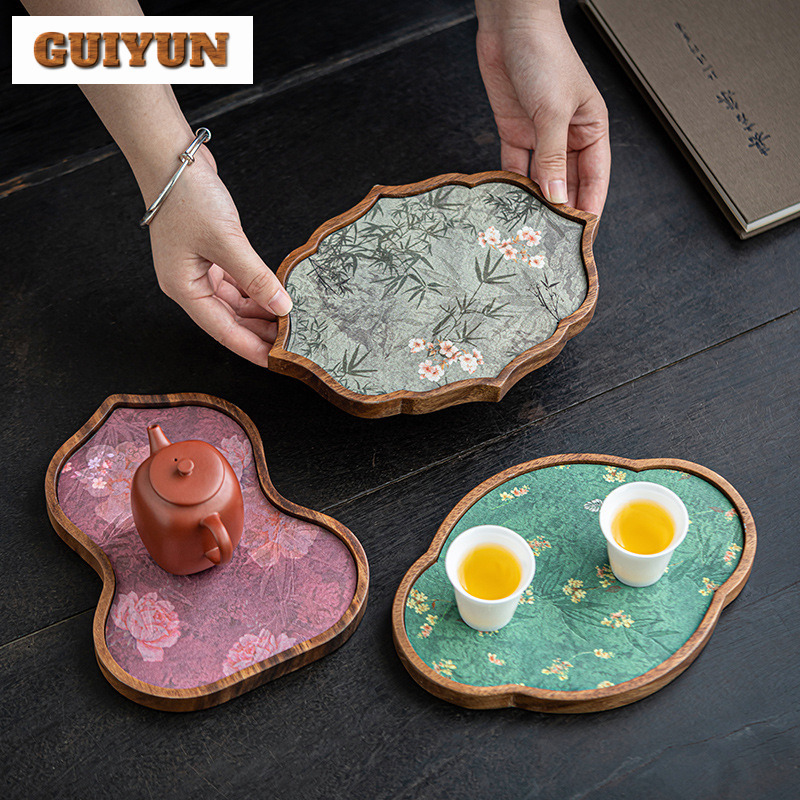 Plateau à thé en bois de noyer - Wooden Serving Tray avis et prix