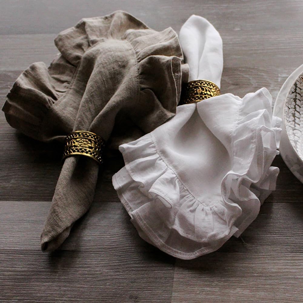 Lot de 4 serviettes de table à - Linen Napkin Set avis et prix