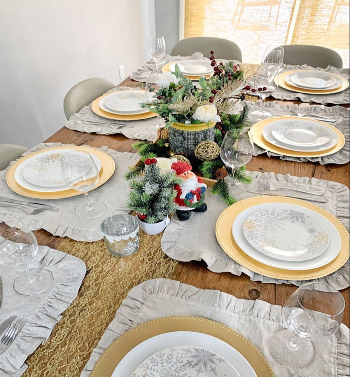 Lot de 4 serviettes de table à - Linen Napkin Set avis et prix
