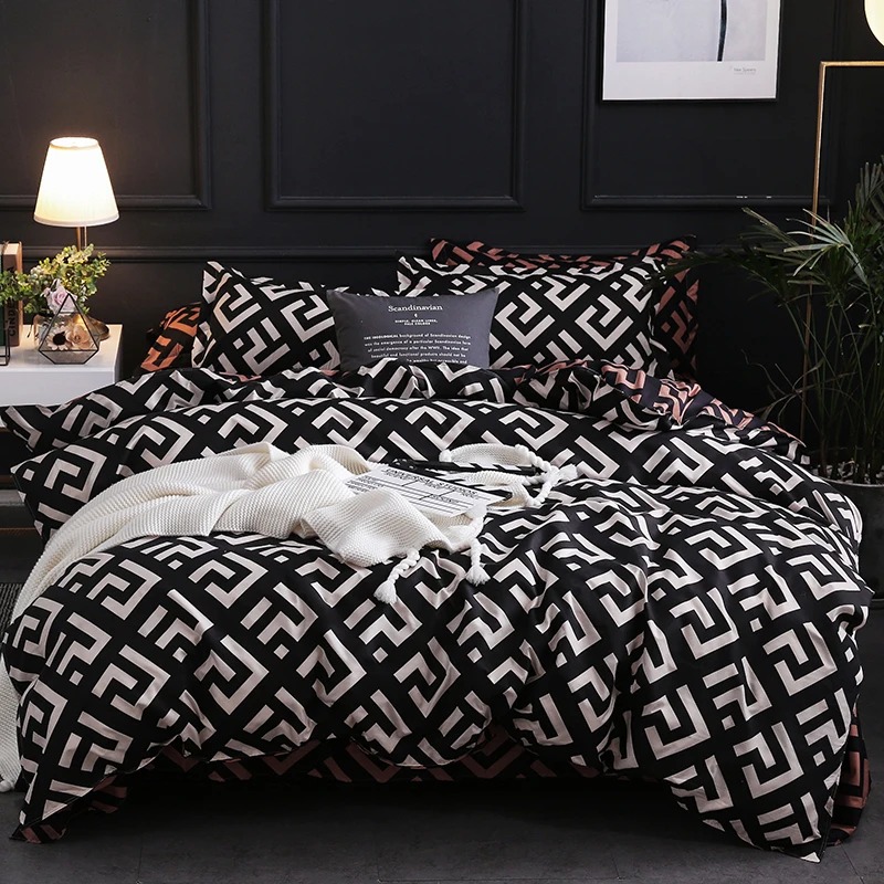 Parure de lit de luxe noire av - Linen Duvet Cover avis et prix