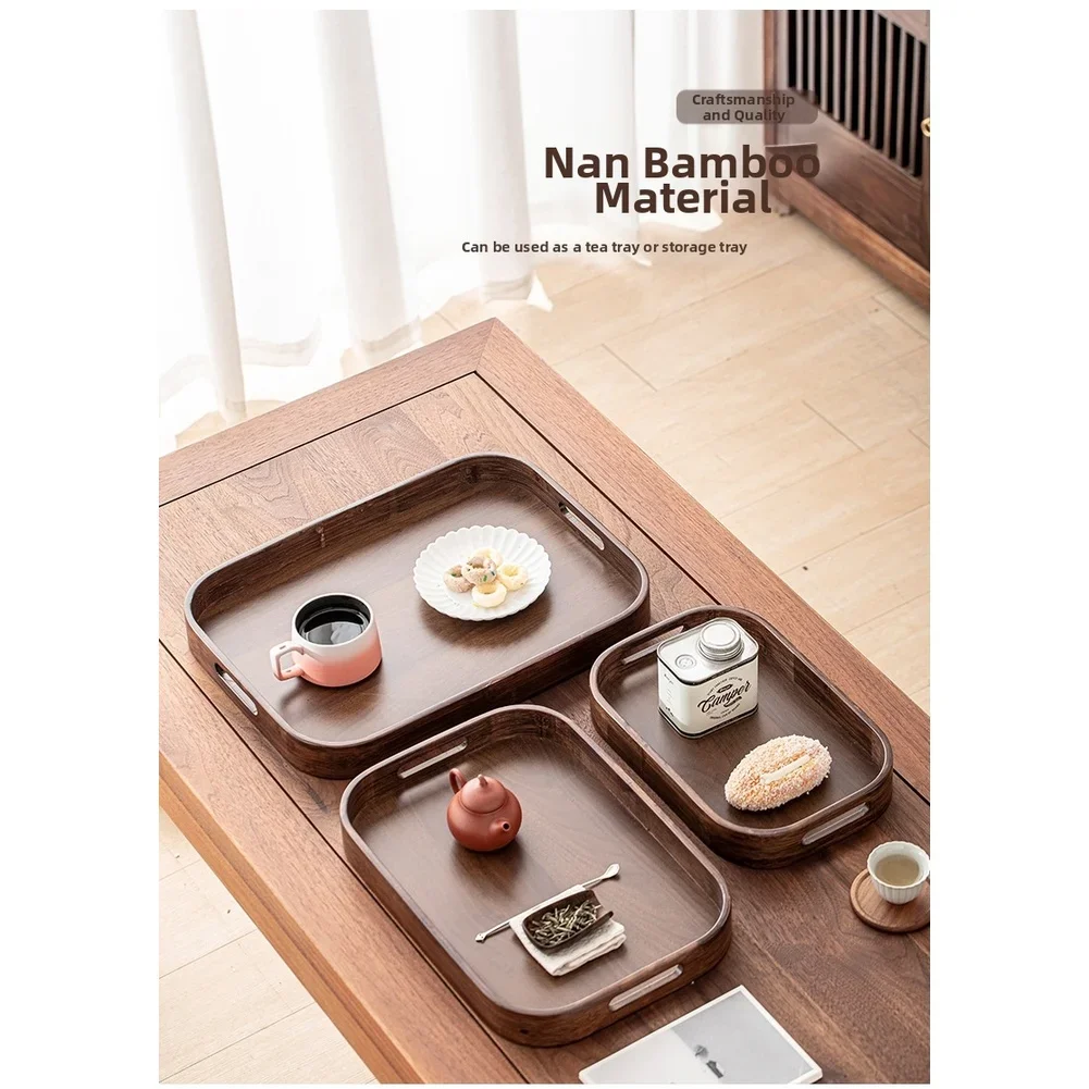 Plateau à thé en bois avec poi - Wooden Serving Tray avis et prix