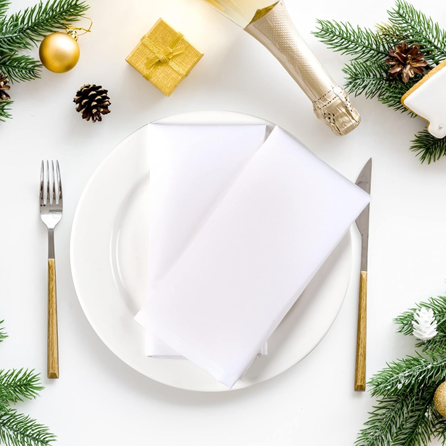 Serviette de table blanche 100 - Linen Napkin Set avis et prix