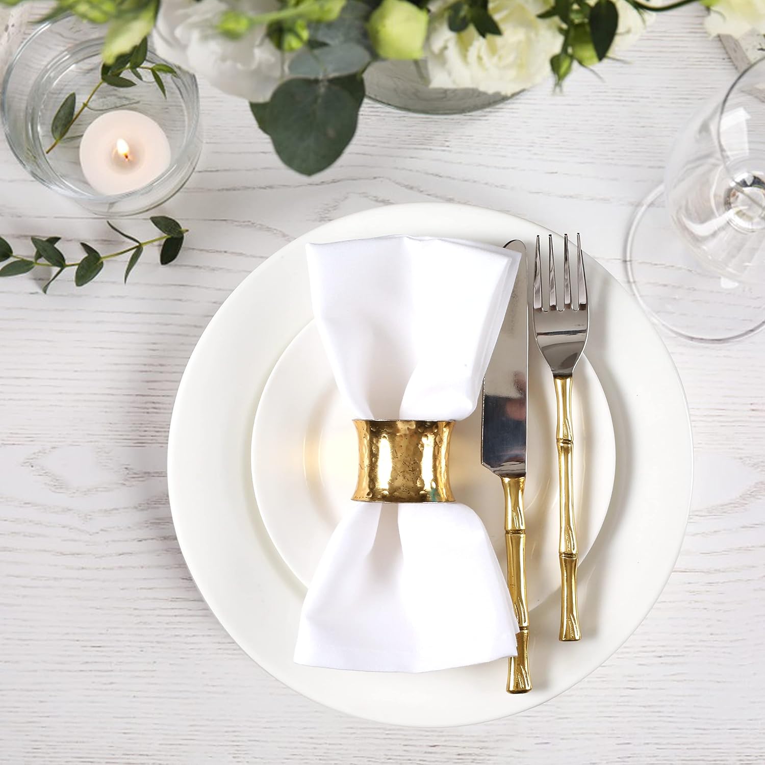 Serviette de table blanche 100 - Linen Napkin Set avis et prix