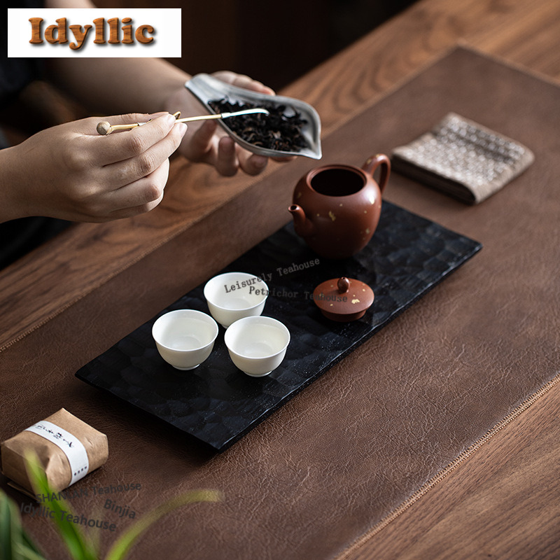 Plateau à thé carbonisé en boi - Wooden Serving Tray avis et prix